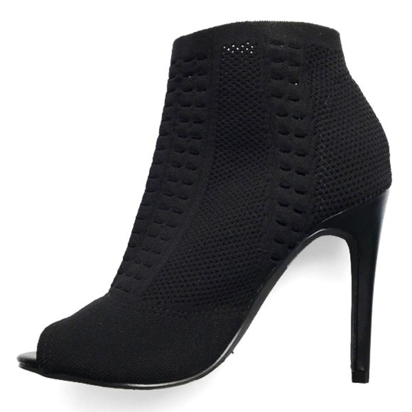 Wild Pair Drama Knit Peep Toe Sock Booties - Picture 2 of 8